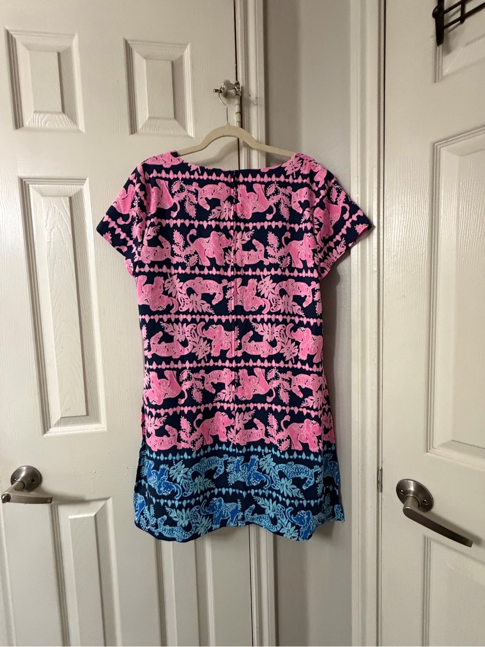 Lilly Pulitzer Blanca Stretch Romper High Tide Navy Perfect Pair Print Size 16 - Picture 5 of 16